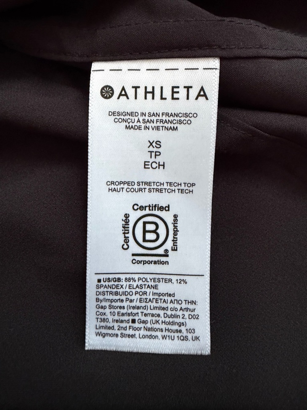Athleta Cropped Stretch Tech Top Women's Size XS Black Button Down Long Sleeves - Picture 8 of 11